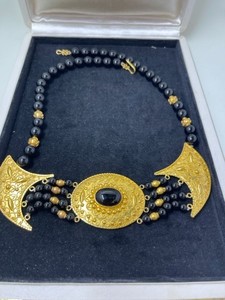 Ilias Lalaounis Gold and Black Onyx Necklace
