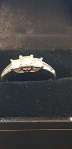 14ct White Gold 3 stone Bridal Ring