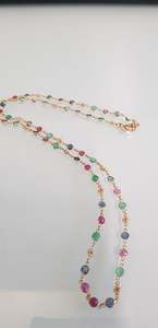 A Handmade Emerald, Sapphire and Ruby Necklace