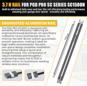 Heavy Duty Garage Door Motor, Rail And Remotes. 3.7M high