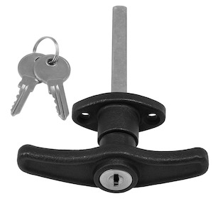 Universal Garage Door T-Handle Lock – 170mm Shaft, Zinc Alloy, 2 Keys