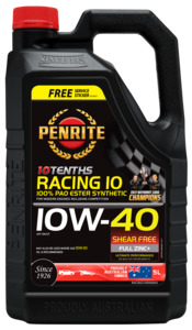 Penrite: PENRITE 10 TENTHS RACING 10W-40 (100% PAO & ESTER) 5L