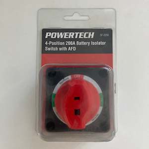 Marine Cleaners Lubricants: Powertech 4-Position 200A Battery Isolator Switch with AFD