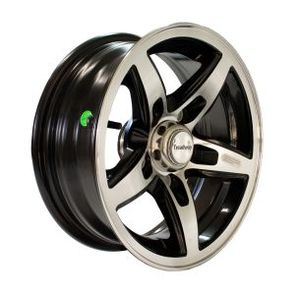 Treadway alloy trailer rim 13"x5" Blade Silver/Black 5x4.5" PCD
