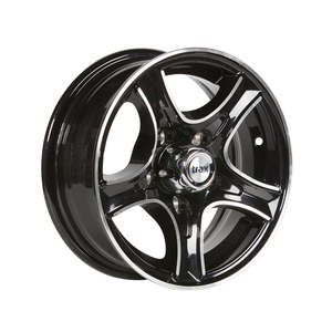 Treadway alloy trailer rim 13x5 - Razor Black 5x4.5" PCD