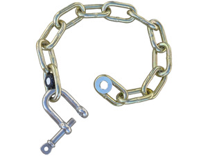 Premium Trailer Parts: 12-Link 8mm Safety Chain - SS D-Shackle, Insert & Washer