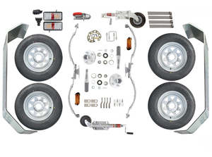 Trailer Kits 1: Trojan Non-Braked Tandem Axle Trailer Kit - 14" Wheel - No Axles