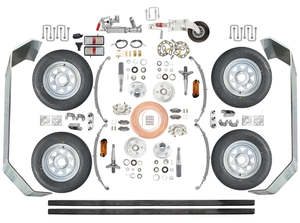 Trailer Kits 1: Trojan Braked Tandem Rocker Axle Kit - 14" Wheel