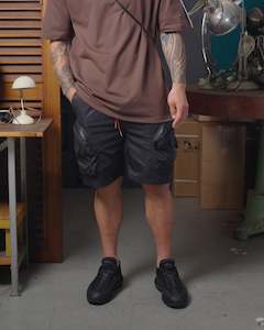 Bottoms: MA-1 Flight Nylon Cargo Shorts (Black)