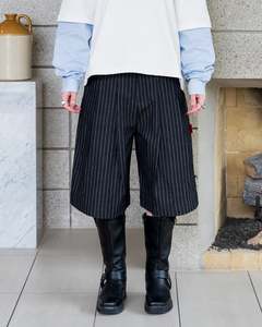 Winter 22: SHIBUYA Pleated Denim Short (Pinstripe)