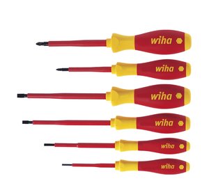 Products: Wiha Screwdriver set SoftFinish® electric Slotted, Pozidriv 6-pcs (25477)