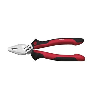 Products: Wiha Combination pliers Industrial with DynamicJoint® and OptiGrip with extra long cutting edge 180 mm, 7″ (34307)