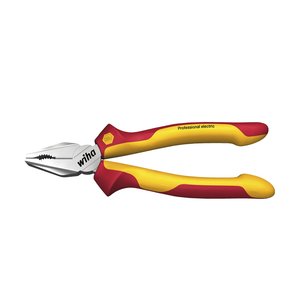 Products: Wiha Combination pliers Professional electric with DynamicJoint® and OptiGrip with extra long cutting edge 180 mm, 7″ (27418)