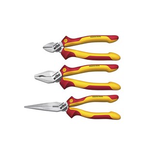 Products: Wiha Pliers set Industrial electric Combination pliers, needle nose pliers, diagonal cutters 3-pcs. (38637)