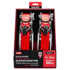QUICKLOADER 1000KG Retractable Ratchet 5.0M X 35MM (2PC)
