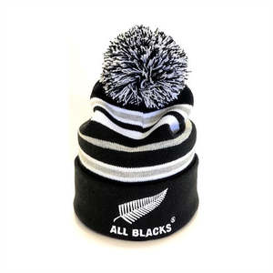 All Blacks 1: All Blacks Stripe Pom Pom Beanie