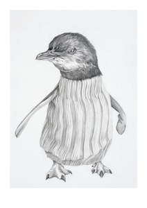 Penguins: Oil Chic Print by Tara Cassidy