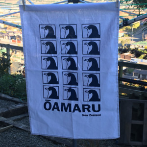 Oamaru and Blue Penguin Tea Towel