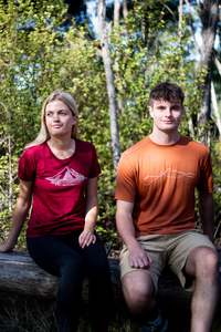 Womens Clothing Collection: Mountain - Deep Wine Merino Scoop Neck Ladies Tee Shirt - Short Sleeve