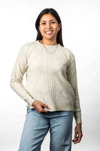 Adult Merino Top Collection: Diamond Cable Jumper