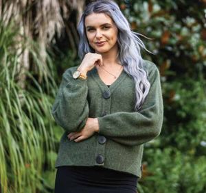 Adult Merino Top Collection: V Neck Cardigan