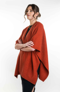 Adult Merino Top Collection: Zig Zag Textured Cape ONE SIZE by Koru Knitwear available in 2 colours