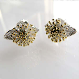 Jewellery Collection: Pohutukawa Stud Earrings - Sterling Silver