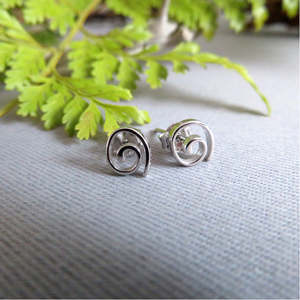 Jewellery Collection: Koru Stud Earrings - Sterling Silver