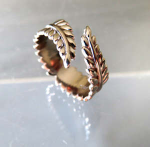 Jewellery Collection: Silver Fern Wrap Ring, Stainless Steel & Silver