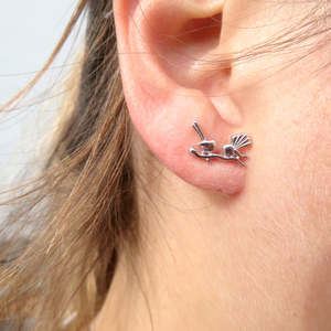 Jewellery Collection: Fantail Stud Earrings - Sterling Silver
