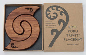Home Living Collection: Rimu Koru Trivet with Koru Motif- Naturally Wood