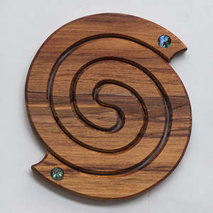 Home Living Collection: Rimu and Paua Spiral Wood Coaster