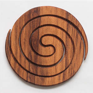 Rimu Spiral Wood Coaster - one coaster makes two coasters