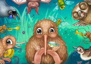 Games Puzzles And Jigsaws Collection: Rowdy Crowd Kuwi Kiwi Puzzle - 24 pieces