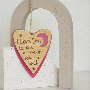 Souvenir Collection: Hanging Ornament - Love You to the Moon - Satin Acrylic