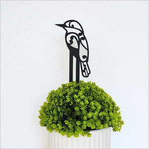 Nature Collection: Acrylic Plant Stake by Crystal Ashley - Koru Kotare / Kingfisher