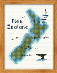 Craft Collection: Map of New Zealand - Cross Stitch Kit