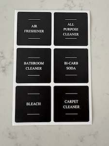 Products: Square Label Set | Cleaning Edition in Black