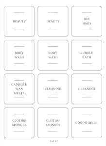 Products: Square Label Set | Laundry & Bathroom Edition
