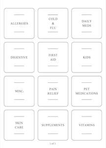 Products: Square Label Set | Medication Edition