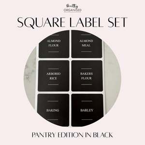 🎁 Square Label Set | Pantry Edition in Black (100% off)