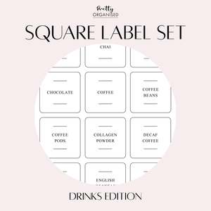 🎁 Square Label Set | Drinks Collection (100% off)