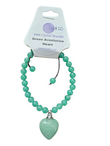 Bracelets: Green Aventurine 6mm Bracelet with Heart