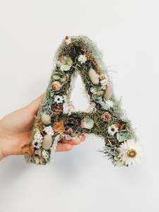 Wall Hangings: Dried Floral letters
