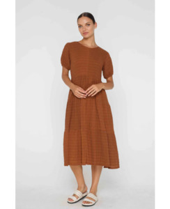 Short Sleeve Ingrid Midi Dress - Brand-Blak : Preview & District - Blak S22 Sale