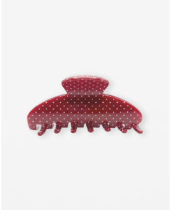 Gifting Guide: Stella + Gemma Hair Claw Red w Mini White Dots - Brand-Stella & Gemma Accessories : Preview & District NZ Women's Fashion Online - Stella + Gemma Ongoing Hair Claw