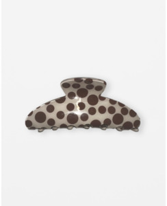 Gifting Guide: Stella + Gemma Hair Claw Cream w Big Brown Dots - Brand-Stella & Gemma Accessories : Preview & District NZ Women's Fashion Online - Stella + Gemma Ongoing Hair Claw