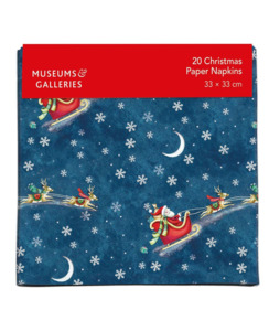 Products: Livewires Santa Over the Rooftops Christmas Paper Napkins 20pk - Brand-Livewires : Preview & District NZ Women's Fashion Online - LIVEWIRES SS25