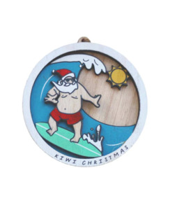 Products: Moana Road Surfing Santa Christmas Decoration - Brand-Moana Road : Preview & District NZ Women's Fashion Online - MOANA ROAD S24