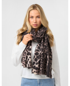Products: Stella + Gemma Scarf - Brown Leopard - Brand-Stella & Gemma Accessories : Preview & District NZ Women's Fashion Online - Stella + Gemma Ongiong